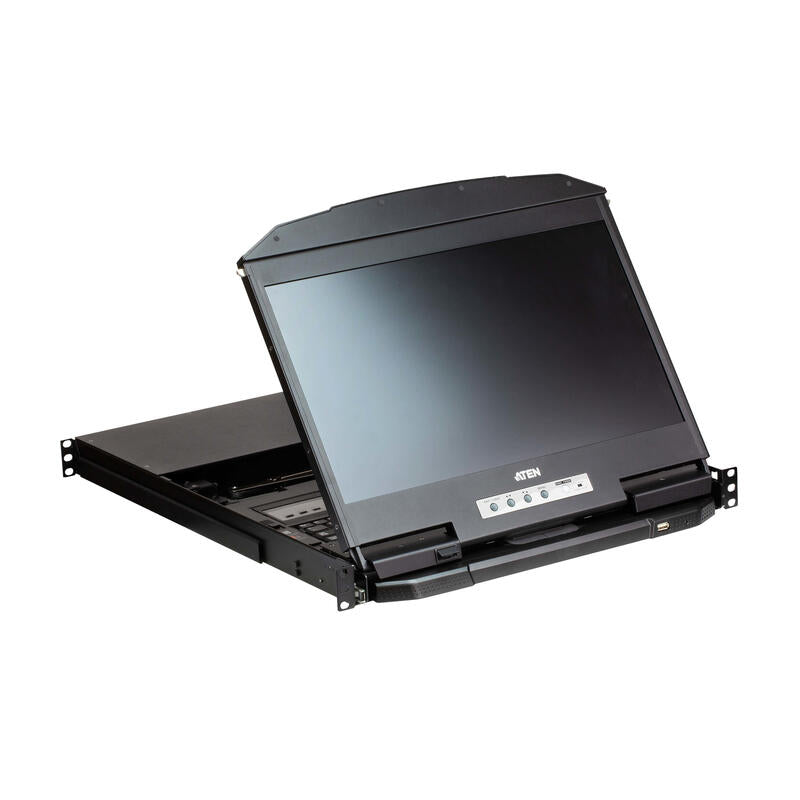 Consola Lcd Panorámica Multiview Dual Rail Con Switch Kvm Integrado Hdmi Usb De 4 Puertos
