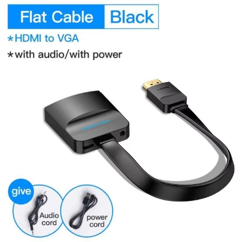 Conversor Vention 74346 Hdmi Macho Vga Hembra Jack 3.5 Hembra 20cm Negro