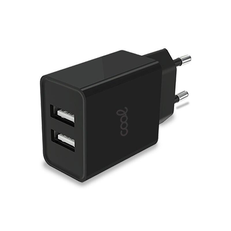 Cool Cargador Red Entrada 2 X Usb 2.4 Amperios Negro