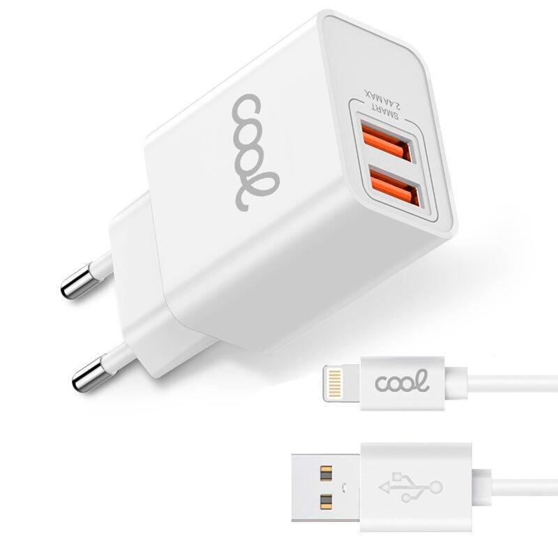 Cool Cargador Red Para Iphone 2 X Usb + Cable Lightning 1,2m (2.4 Amp)