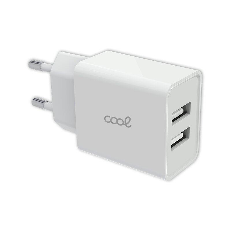 Cool Cargador Red Universal Entrada 2 X Usb 2.4 Amperios Blanco