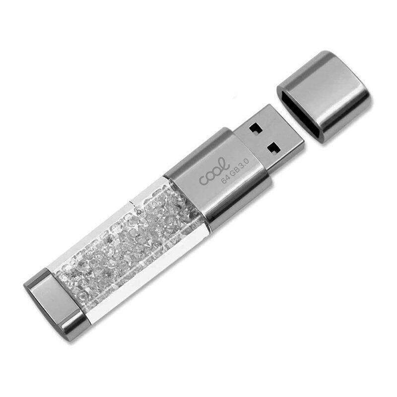 Cool Pen Drive Usb X64 Gb 3.0 Crystal Blanco