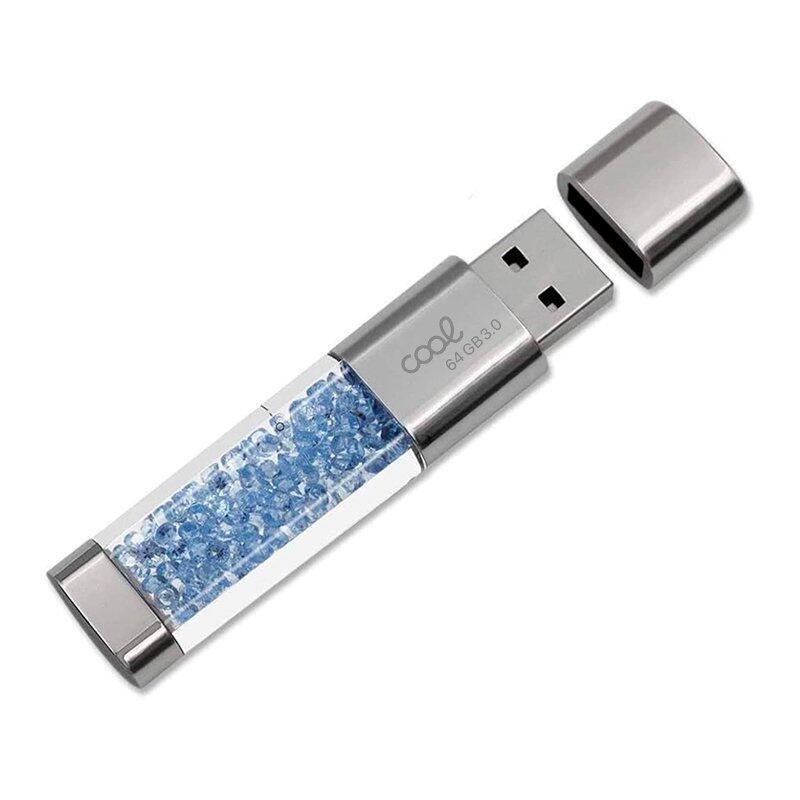 Cool Pen Drive Usb X64 Gb 3.0 Crystal Celeste