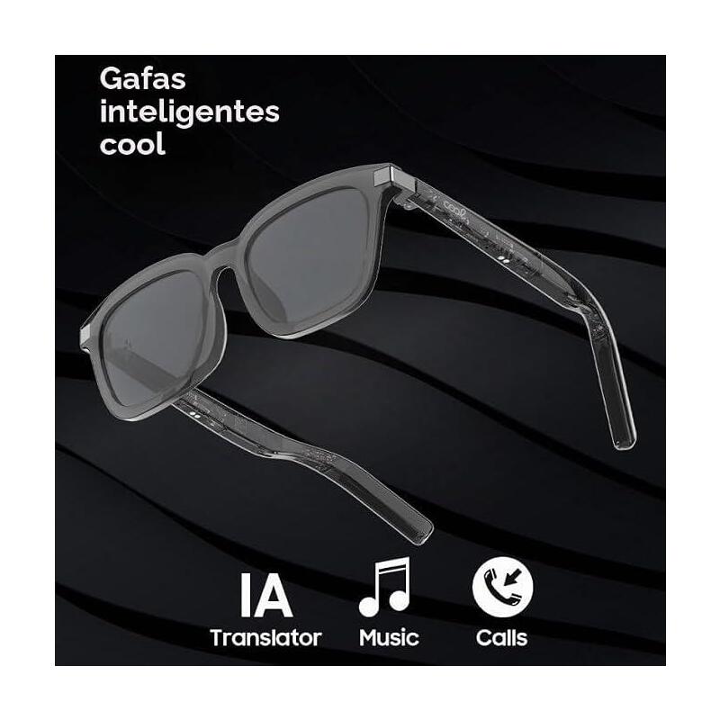 Cool Smart Gafas De Sol Ia Inteligentes Negro (Llamadas, Msica, Traductor)