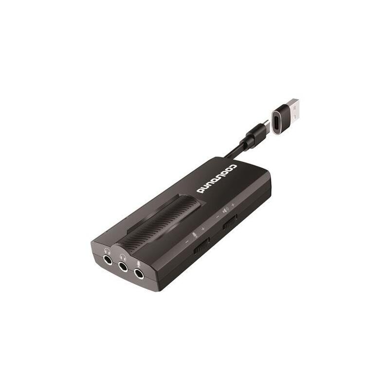 Coolsound Tarjeta De Sonido Externa 7.1 Usb-C - Adaptador A Usb-A - Entradas Microfono, Auriculares 3.5mm 3 Pin, Auricular + Microfono 3.5mm 4 Pin