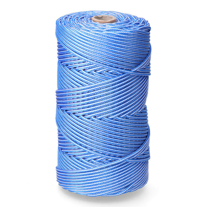 Cordón Trenzado Polipropileno Azul / Blanco, Calibre 5 Mm X 200 M