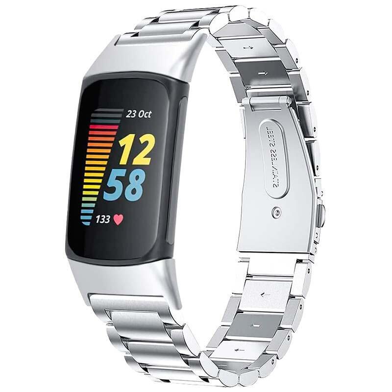 Correa Metal Eslabones Fitbit Charge 5 / Charge 6 Plata