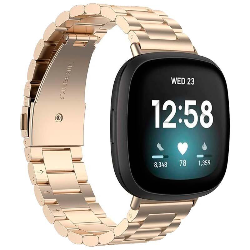 Correa Metal Eslabones Fitbit Versa 3 / Versa 4 Champán