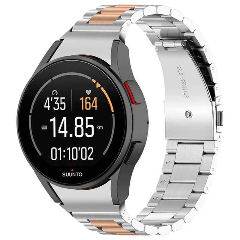 Correa Metal Eslabones Samsung Galaxy Watch 4/5/6 Plata+Dorado Rosa