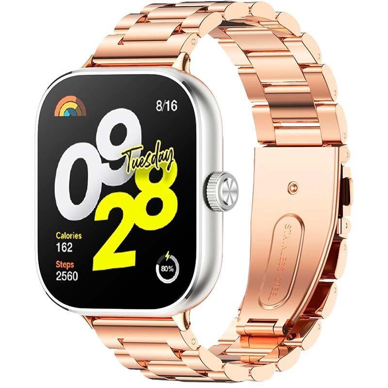 Correa Metal Eslabones Xiaomi Mi Smart Band 8 Pro / Redmi Watch 4 Dorado Rosa