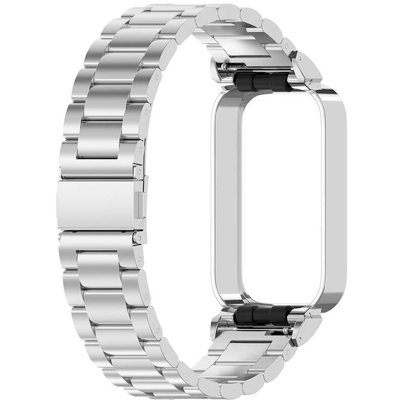 Correa Metal Eslabones Xiaomi Mi Smart Band 9 Active / Redmi Smart Band 3 Plata