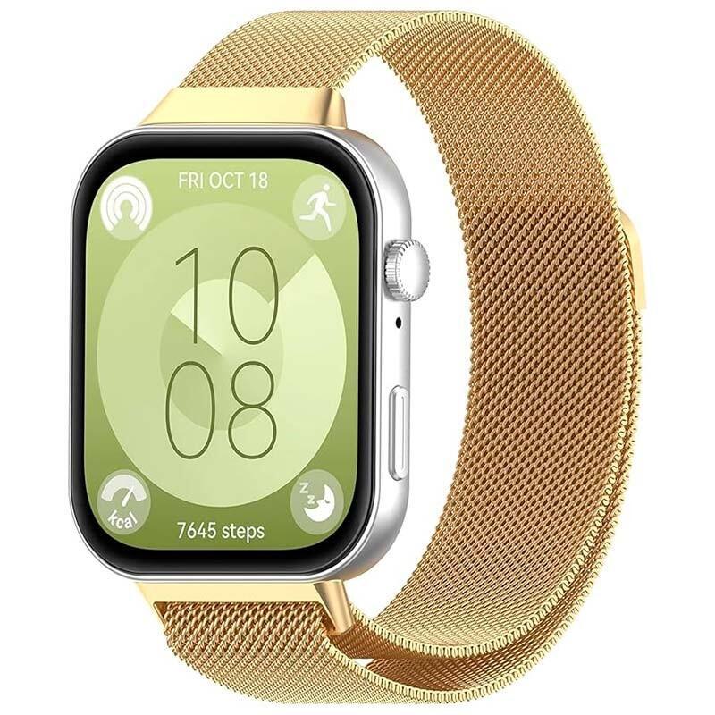 Correa Milanesa Magnética Huawei Watch Fit 3 Dorado