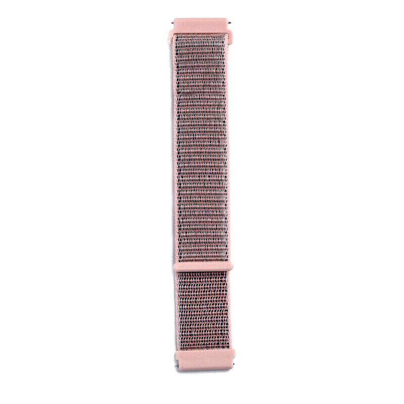 Correa Universal Nailon 20mm Para Smartwatch Xiaomi/Amazfit/Samsung/Huawei/Realme/Ticwatch (Rosa)