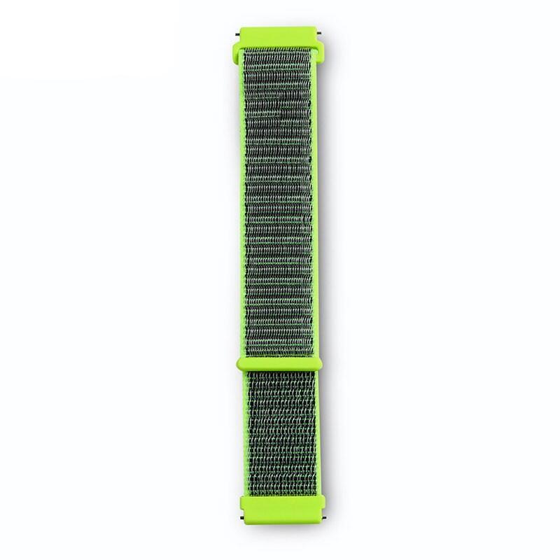 Correa Universal Nailon 20mm Para Smartwatch Xiaomi/Amazfit/Samsung/Huawei/Realme/Ticwatch (Verde)