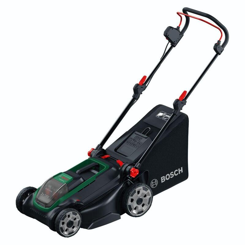 Cortacésped Inalámbrico Bosch Powertools Rojoak18v2-43, 36 Voltios (2x18v) (Verde/Negro, 2 Baterías De Iones De Litio De 4.0 Ah, Power For All Alliance) 06008b9l00