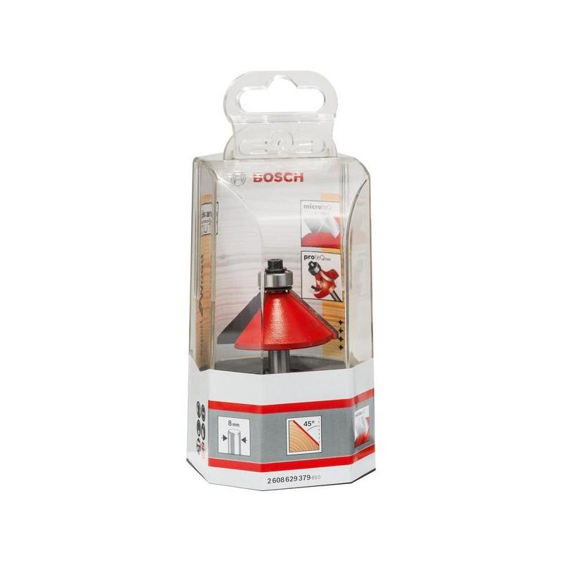 Cortador De Chaflanes Bosch Expert Para Madera, Ø 44 Mm, 45° (Eje Ø 8mm, Doble Filo, Rodamiento Axial De Bolas), 45° 2608629379