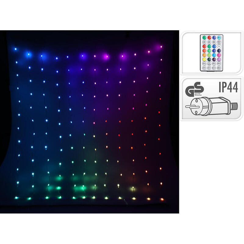 Cortina De 400 Led Rgb Con Perlas Transparente