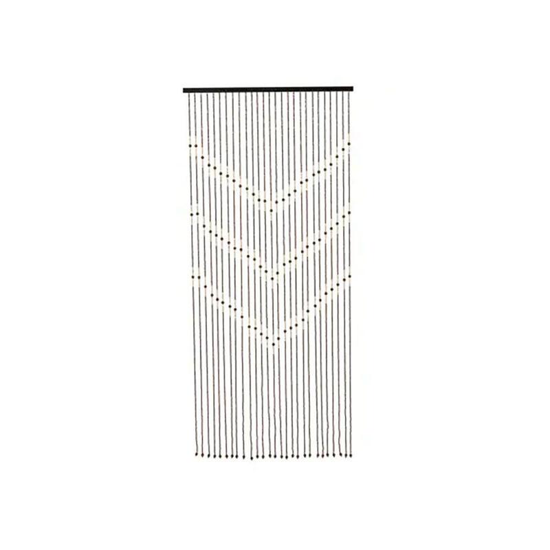 Cortina De Bambú, Color Marrón Con Abalarios, Para Puerta, 90 X 200 Cm