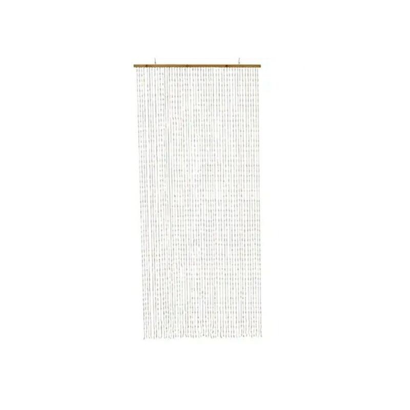 Cortina De Plástico Y Barra De Madera, Para Puerta, 90 X 200 Cm