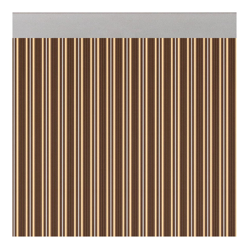 Cortina Para Puerta Modelo "Ferrara" Opaco Color Marrón-Marfil 90x210cm M63122 Acudam