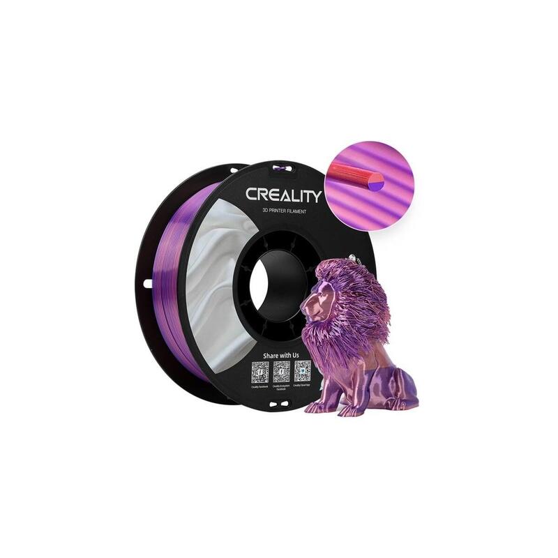 Creality Cr-Silk Filamento Pla Rosa/Púrpura, Cartucho 3d 1 Kg, 1,75 Mm, En Rollo 3301120013