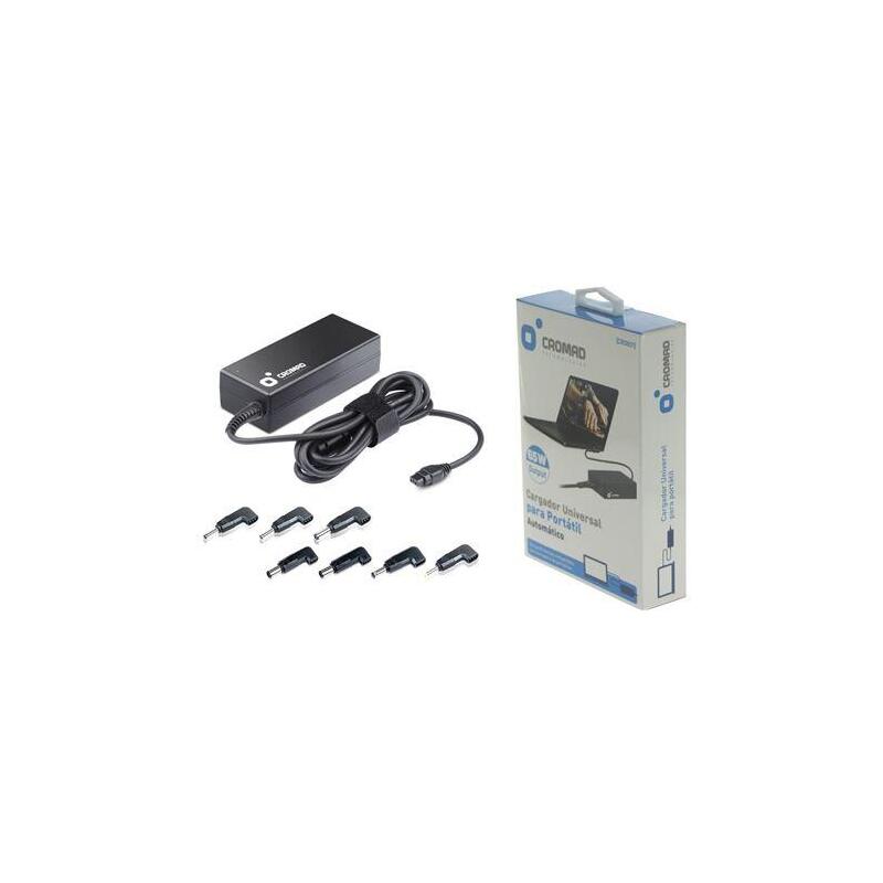 Cromad Cargador Universal Automatico Para Portatil 65w - 8 Conectores Diferentes