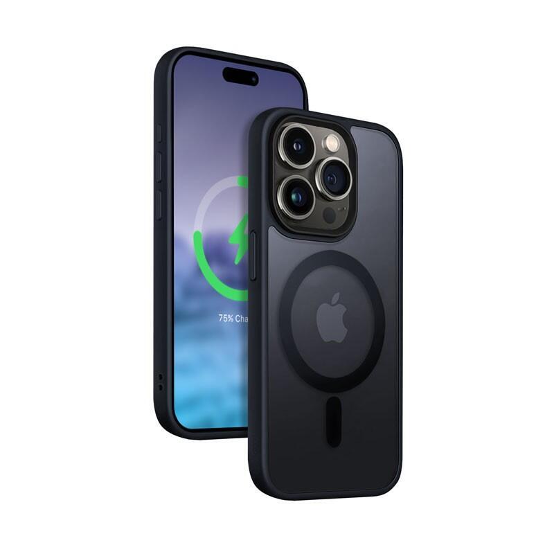 Crong Hybrid Frost Mag Cover - Etui Iphone 15 Pro Max Magsafe (Granatowy)