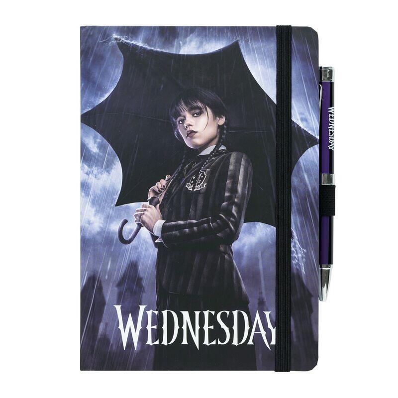Cuaderno A5 Premium + Boligrafo Proyector Miercoles Addams