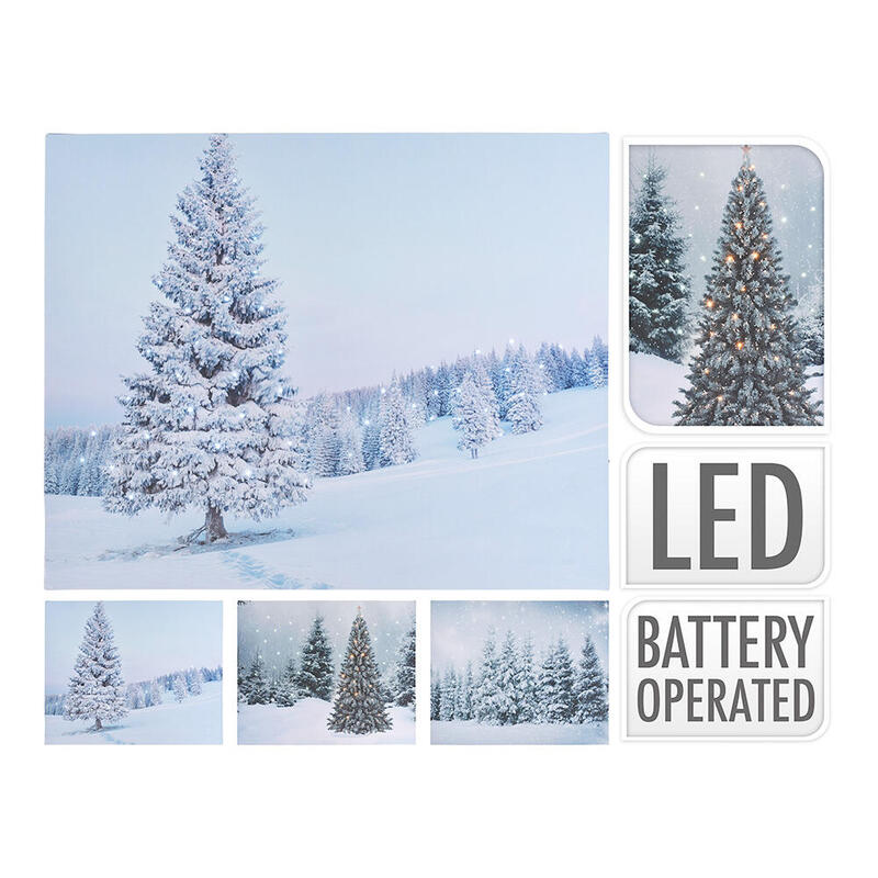 Cuadro Decorativo Con Led 50x1,5x40cm Modelo Arboles