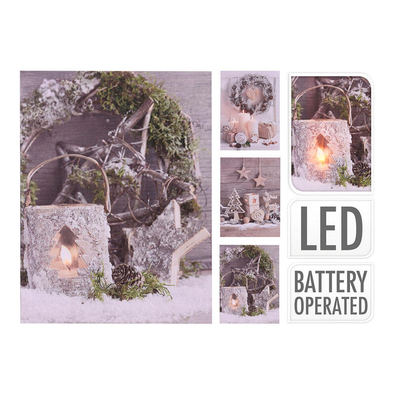Cuadro Navideño Led 15x20cm Mod. Surtidos