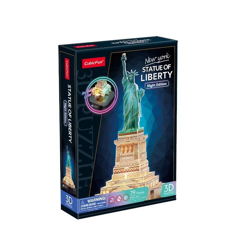 Cubic Fun Puzzle 3d Led  Statue Of Liberty Night
