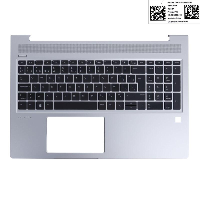 Cubierta Superior Hp Probook 450 G6 G7 455 G6 G7 Con Teclado Sp Plateado