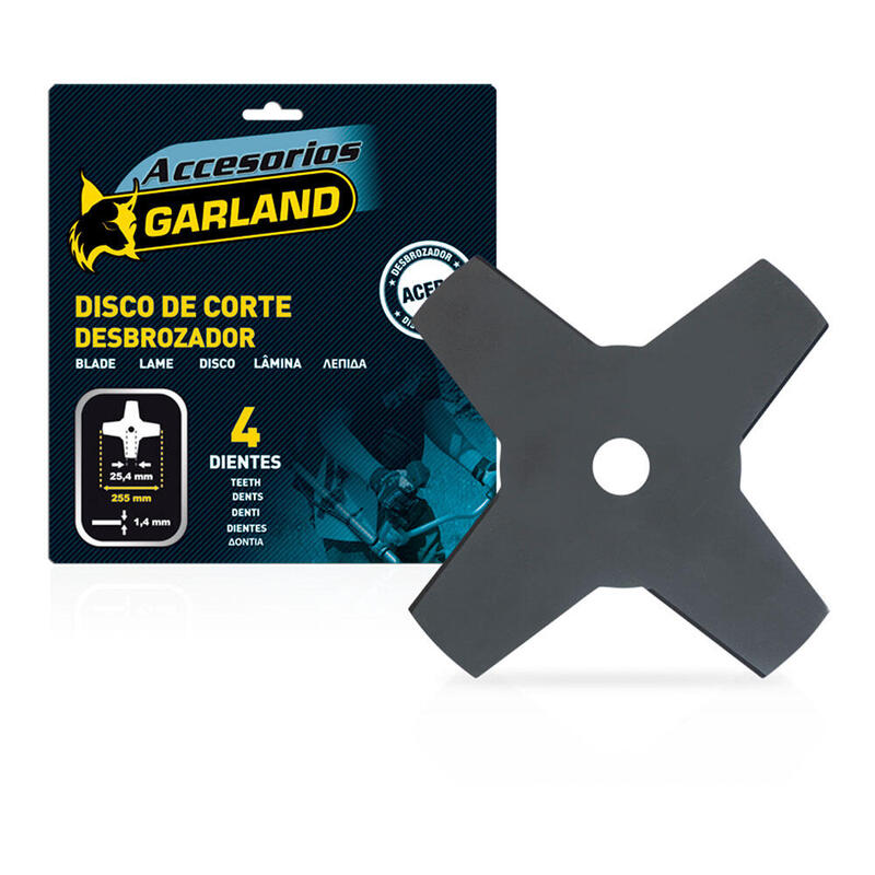 Cuchilla 4d Para Desbrozadora 255x25,4x1,4mm 7100255144 Garland