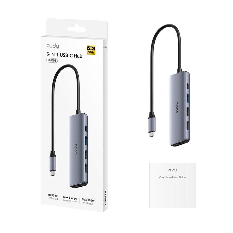 Cudy 5-In-1 Usb-C Hub With 4k Hdmi