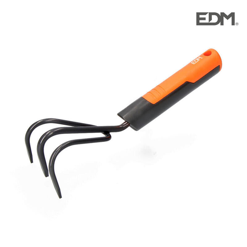 Cultivador 3 Puas De Jardineria 25cm Color Gris/Naranja Edm