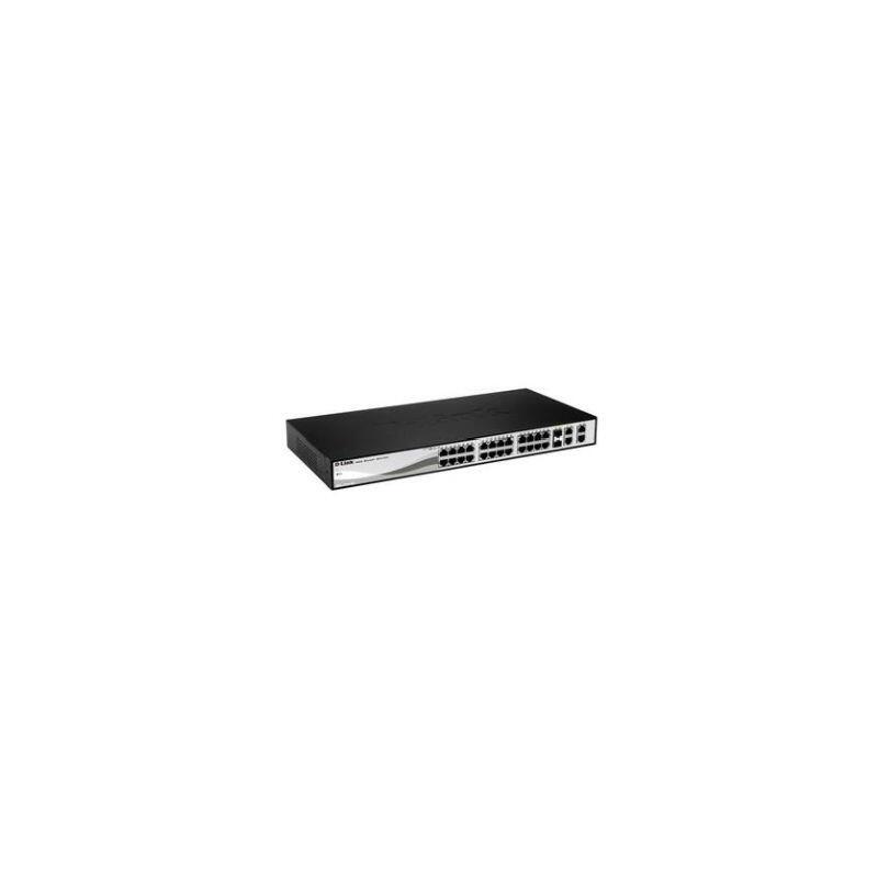 D-Link Des-1210-28 Producto Reacondicionado - 24-Port 10/100mbps Fast Ethernet Smart Switch + 2 Combo 1000baset/Sfp + 2 G