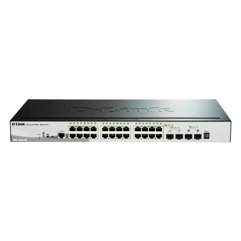 D-Link Switch Semigestionable Enracable 24p Gigalan Poe + 4p 10g Spf+ Dgs-1510-28p