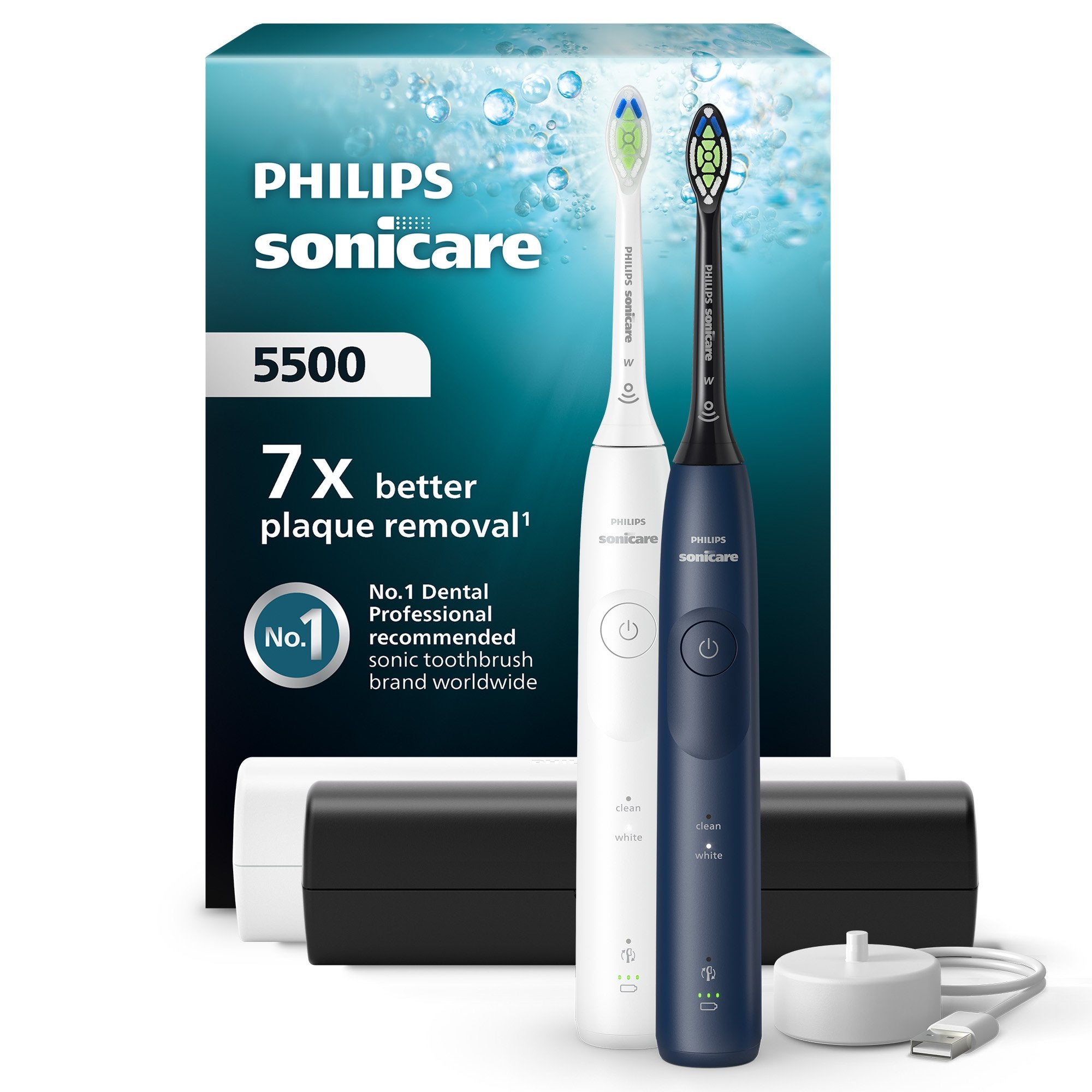 EAN 8720689021708 - Philips Sonicare 5500 series HX7119/01 cepillo eléctrico para dientes Adulto Cepillo dental sónico Marina imagen 1