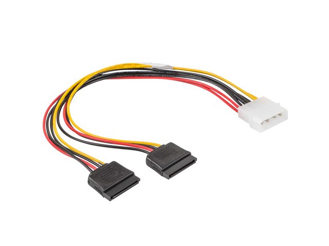 Lanberg Cable Duplicador De Alimentacion Molex Macho A 2x Sata Hembra Ca-Hdsa-11cu-0030 30 CentaâMetros