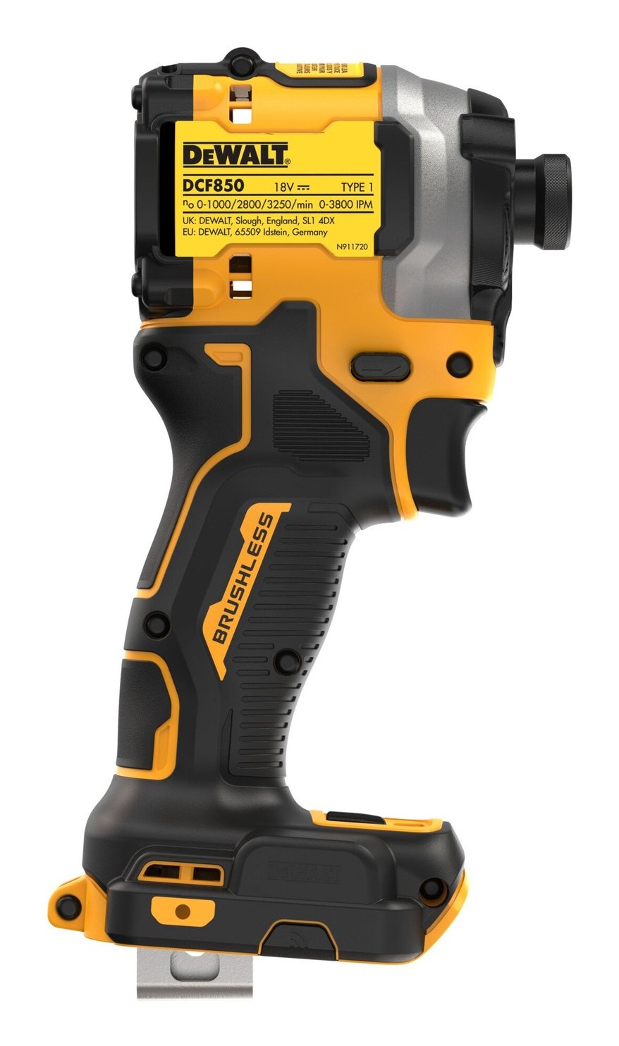 EAN 5035048750124 - DeWALT DCF850NT 3250 RPM Negro, Amarillo imagen 4