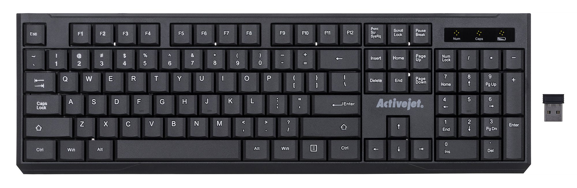 Teclado (Ingles) Inalámbrico Activejet Usb K-3911w