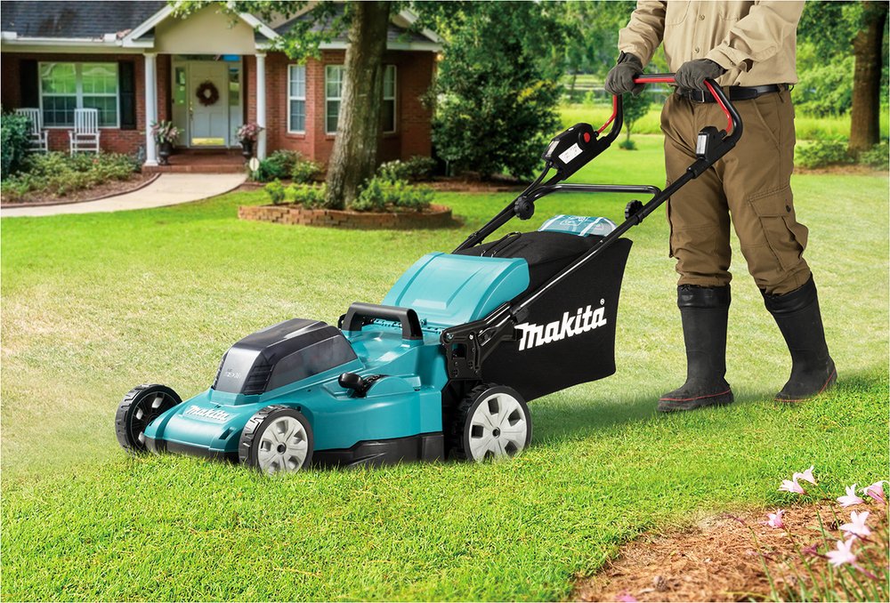EAN 0088381756679 - Makita DLM480PT2 cortadora de césped Cortacésped manual Batería Negro, Turquesa imagen 18