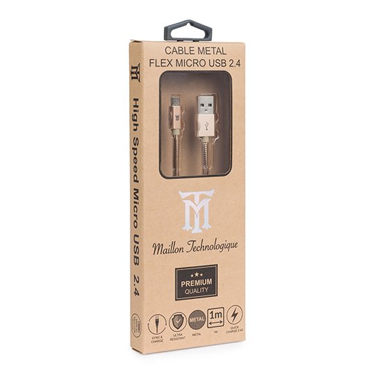 EAN 8435555100165 - Maillon Technologique Premium MTPMUMG241 cable USB USB 2.0 1 m USB A Micro-USB B Oro imagen 2