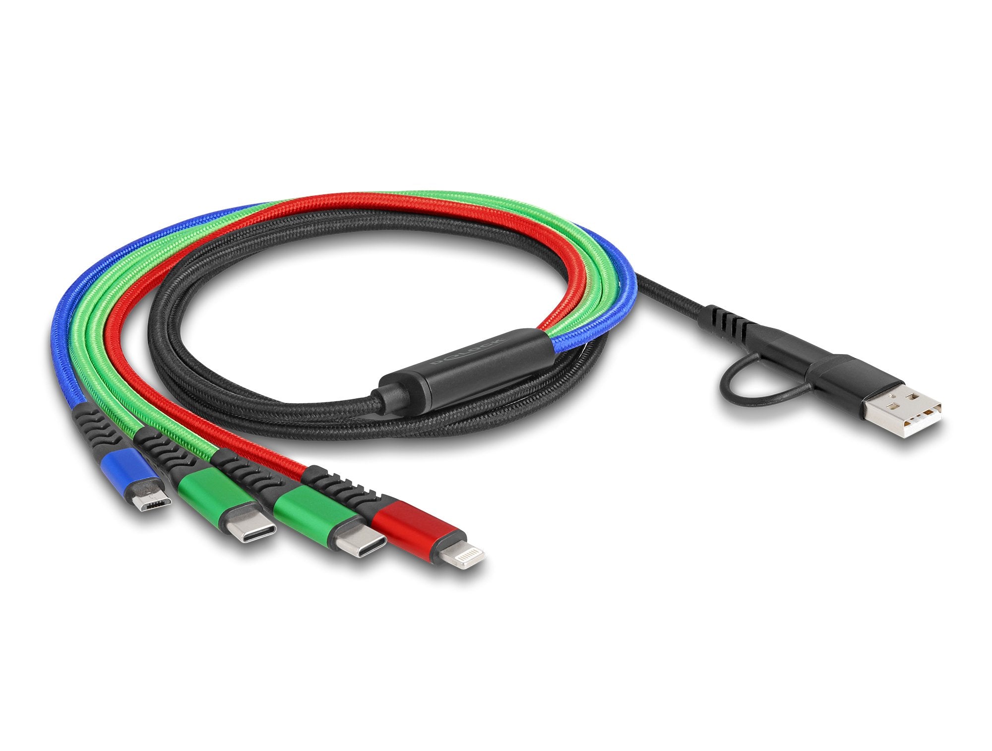 EAN 4043619870356 - DeLOCK 87035 cable USB USB 2.0 1,2 m USB A/USB C USB C/Micro-USB B/Lightning Negro, Azul, Verde, Rojo imagen 1