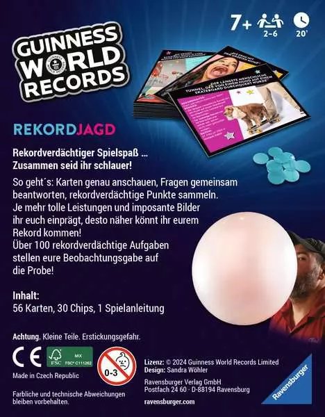 Ravensburger Guinness World Records - Hunt, Juego De Cartas 22889