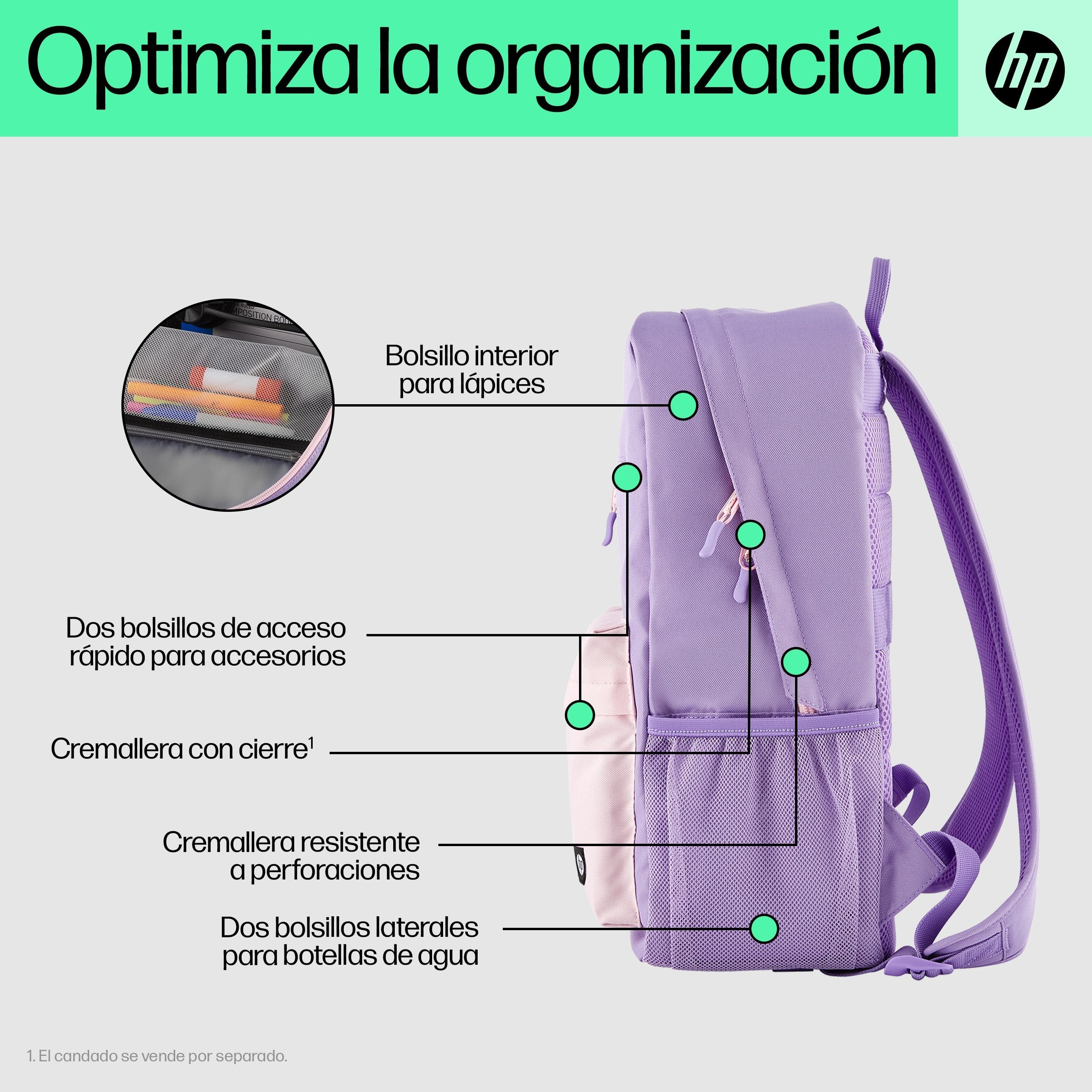 Hp Mochila Campus Lavender Backpack 15.6"