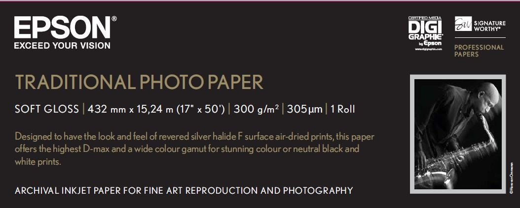 Papel Fotográfico Original Epson Traditional 17" X 15 M - C13s045054
