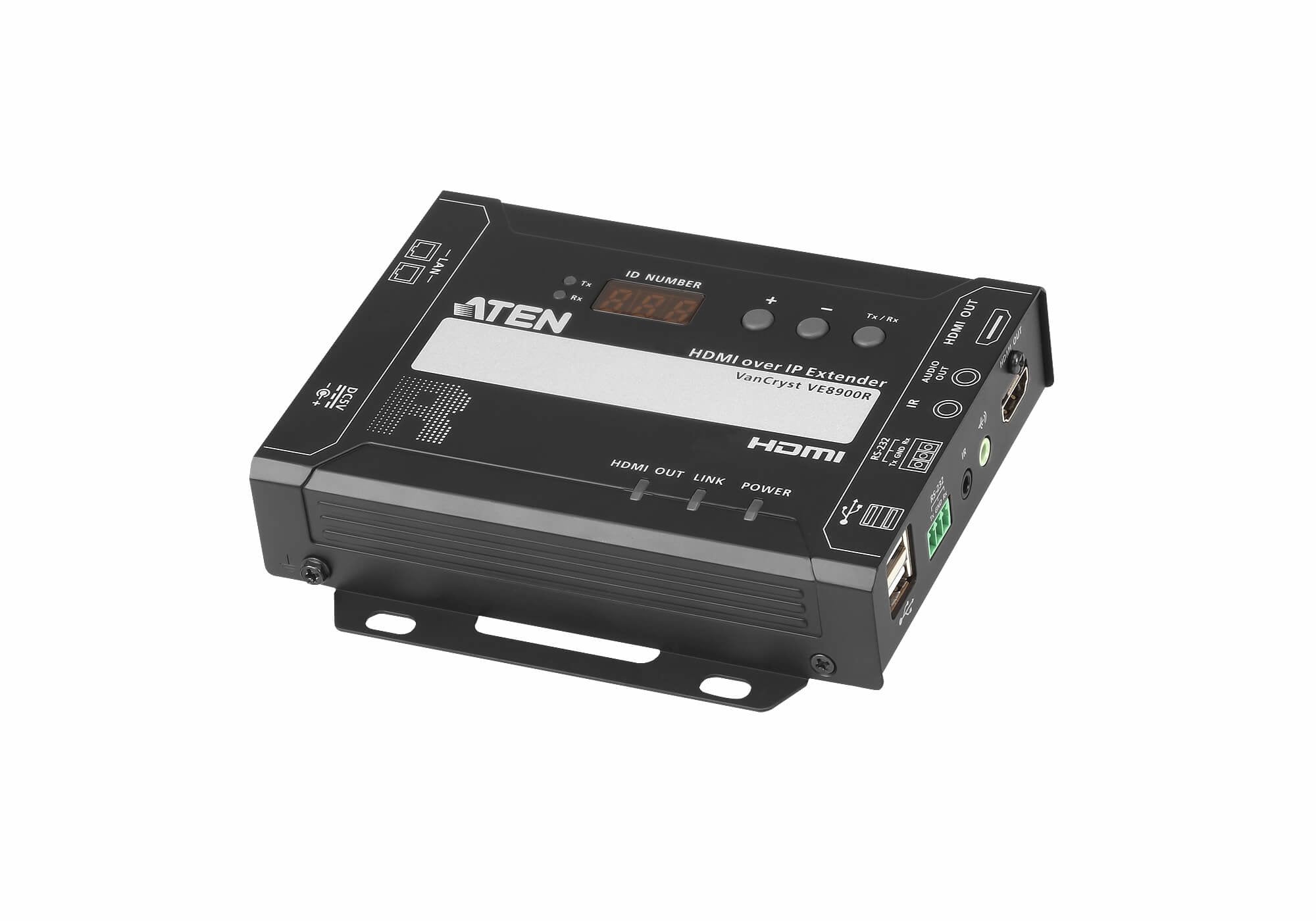 Hdmi Over Ip Receiver With Usb Peripheral Support And Ir / Rs-232 / Ethernet (Webgui) Control And Daisy-Chainable