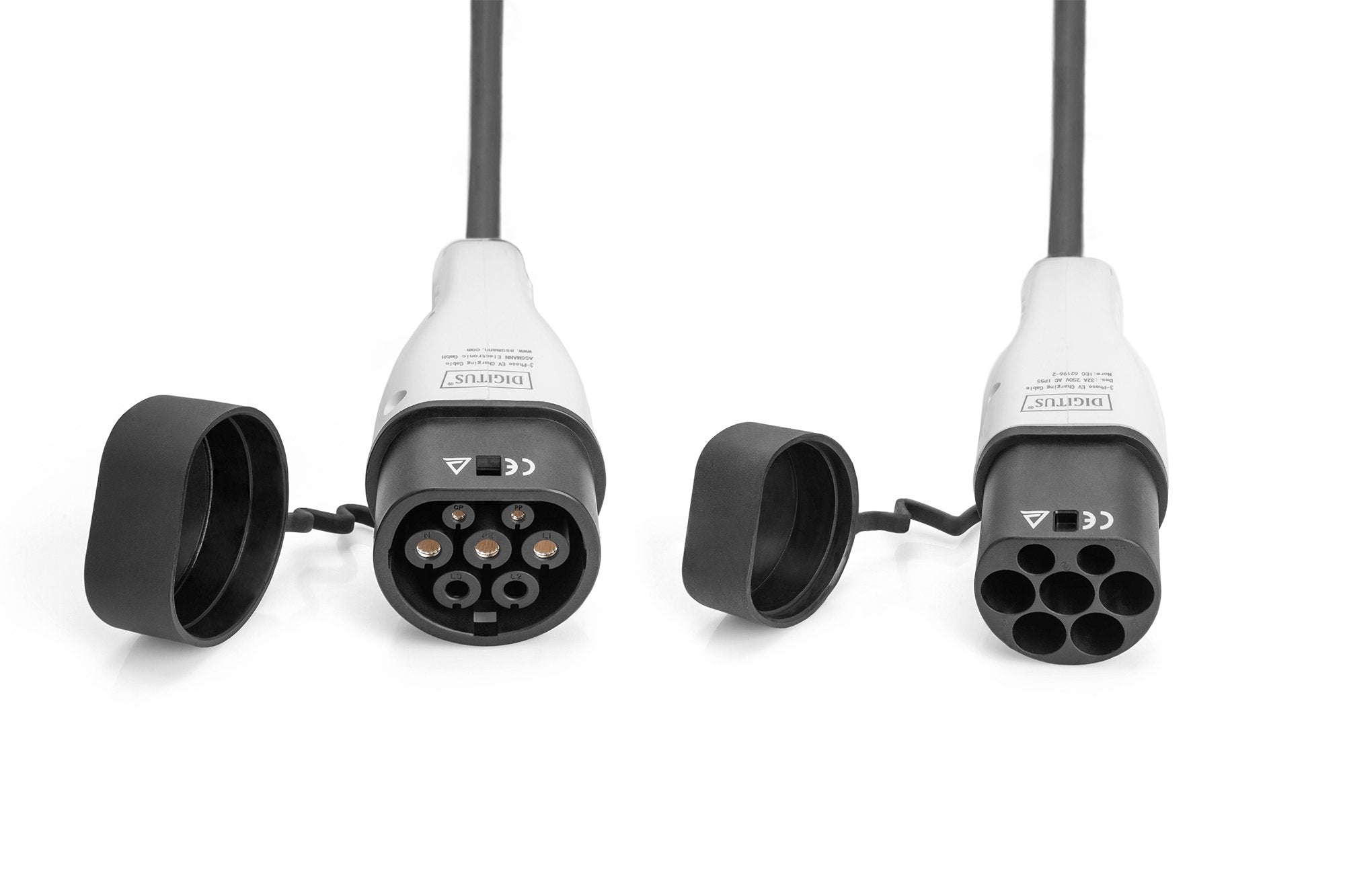 Digitus Cable De Carga E-Car Typ 2 11kw 16a 7,5m Black/Grey 3-Phasig