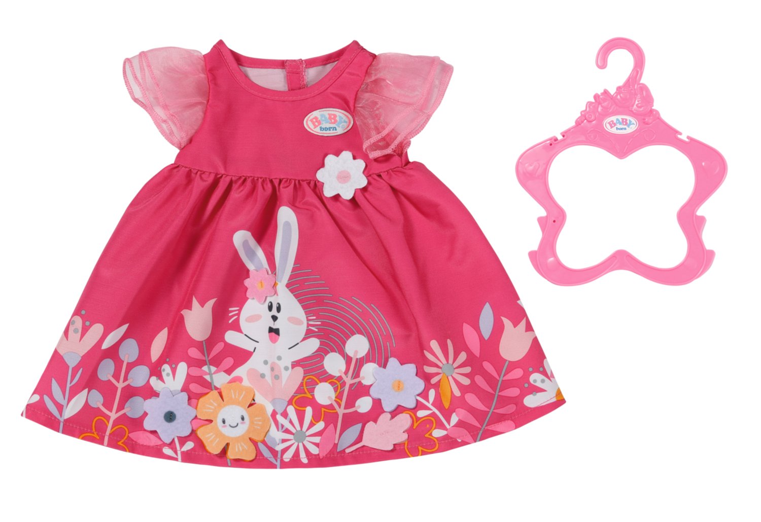 Zapf Creation Baby Born® Vestido Flores 43cm, Accesorios Para Muñecas Incluidas Perchas 832639